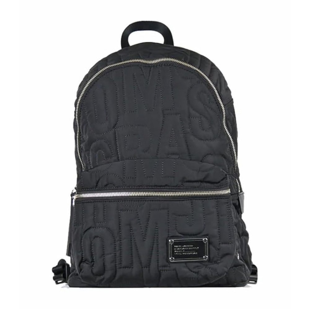 Marc Jacobs Black Quilted Backpack with Silver Zippers
